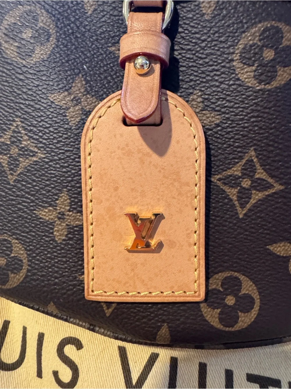 Authentic Louis Vuitton Monogram Belt Bag with Beige Interior and Tan Trim